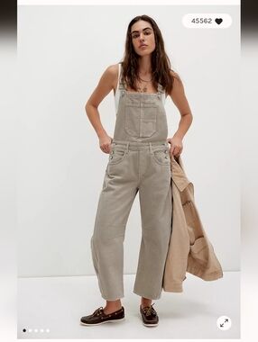 NWOT We The Free Good Luck Barrel Overalls in Cobblestone